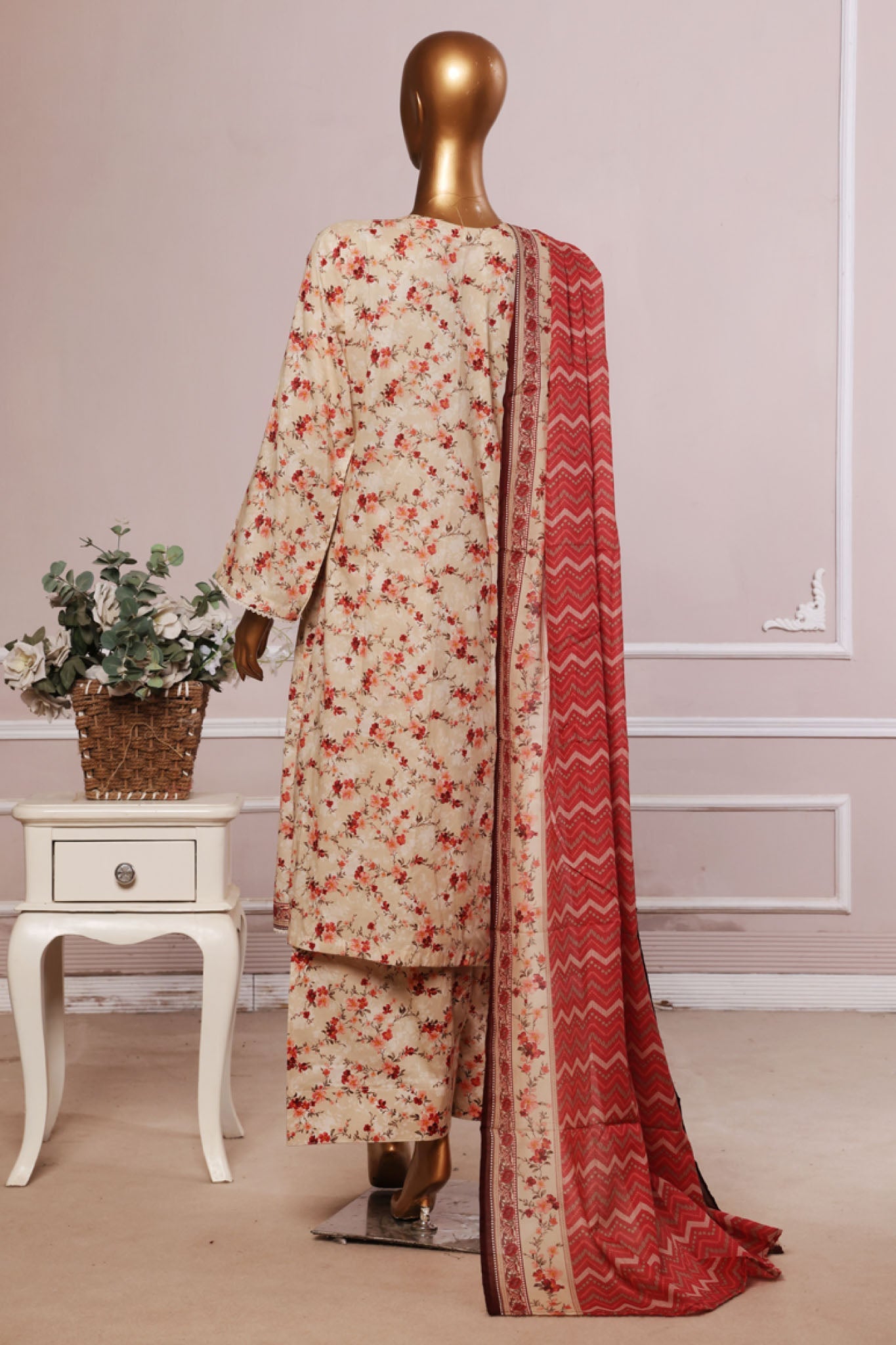 MCBSF106-PRINTED LAWN WITH FARSHI SHALWAR