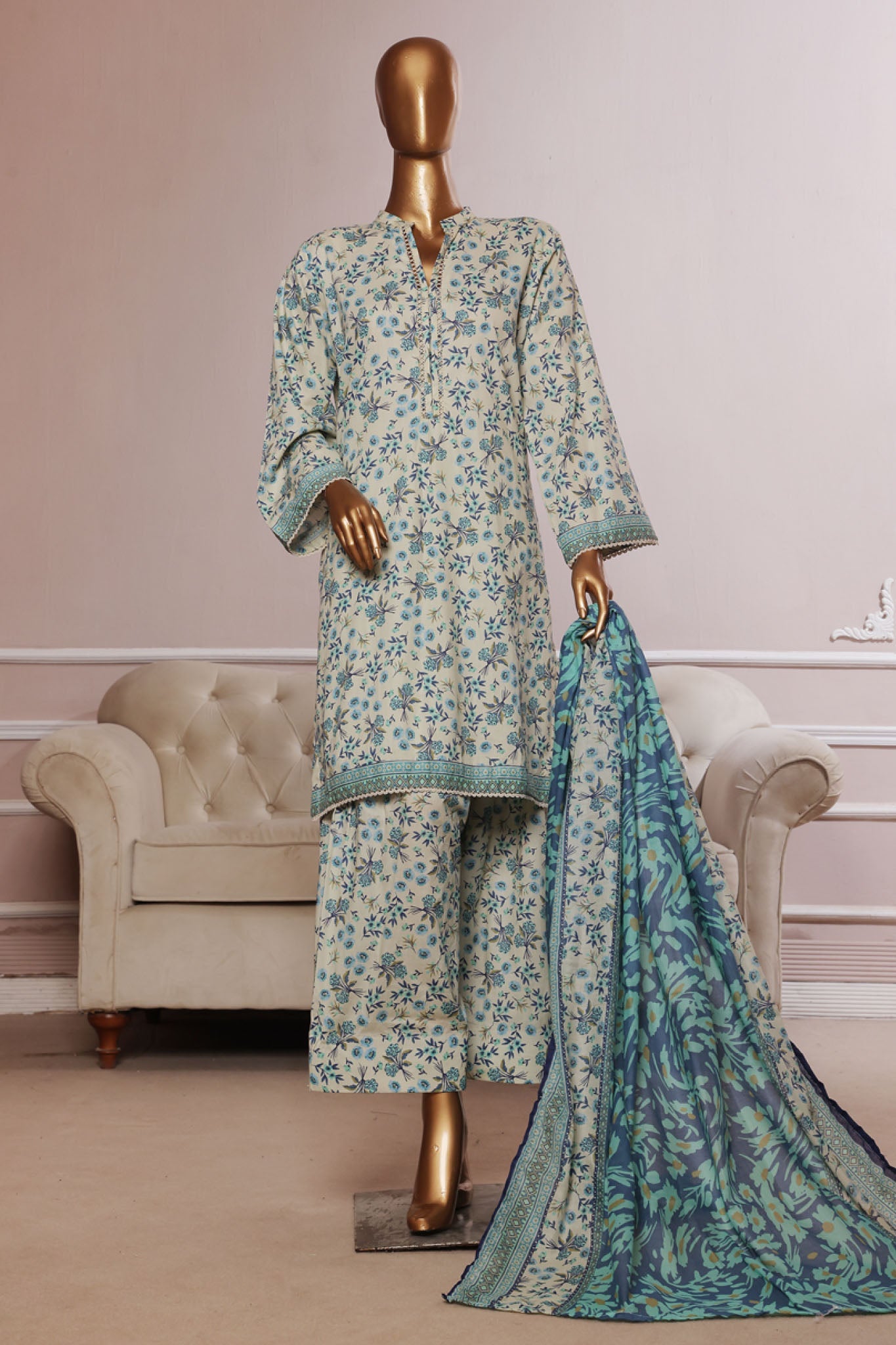 MCBSF103-PRINTED LAWN WITH FARSHI SHALWAR