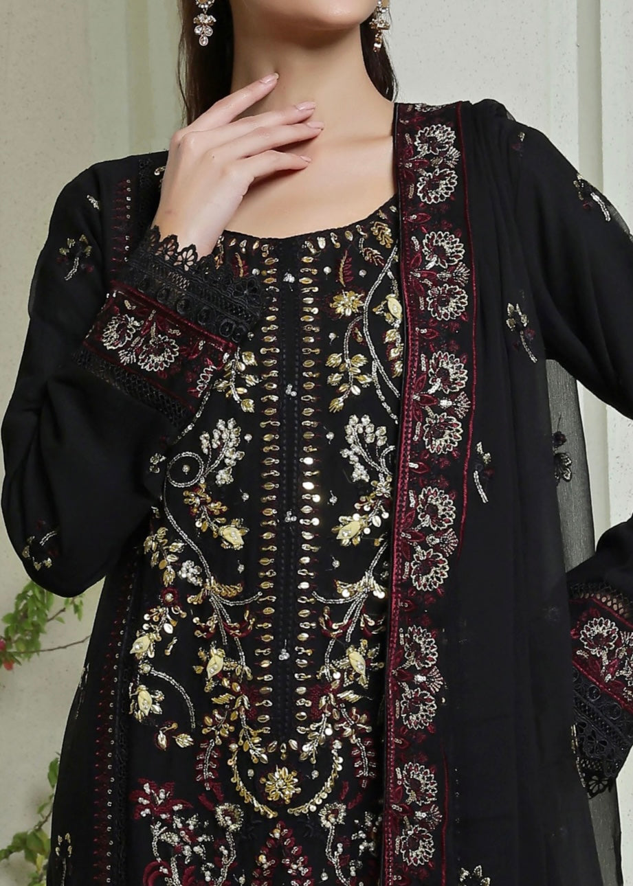 MCWU204-LUXURY CHIFFON EMBROIDERED SUITS
