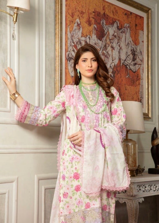 MCSZ121-PREMIUM EMBROIDERED LAWN SUIT