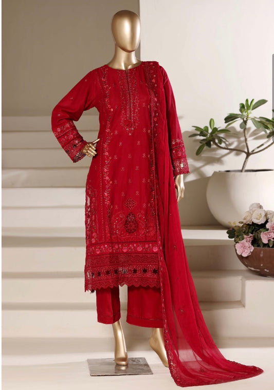MCSBF366-PREMIUM EMBROIDERED LAWN SUIT