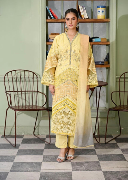 MCHA122-PREMIUM EMBROIDERED COTTON SUIT