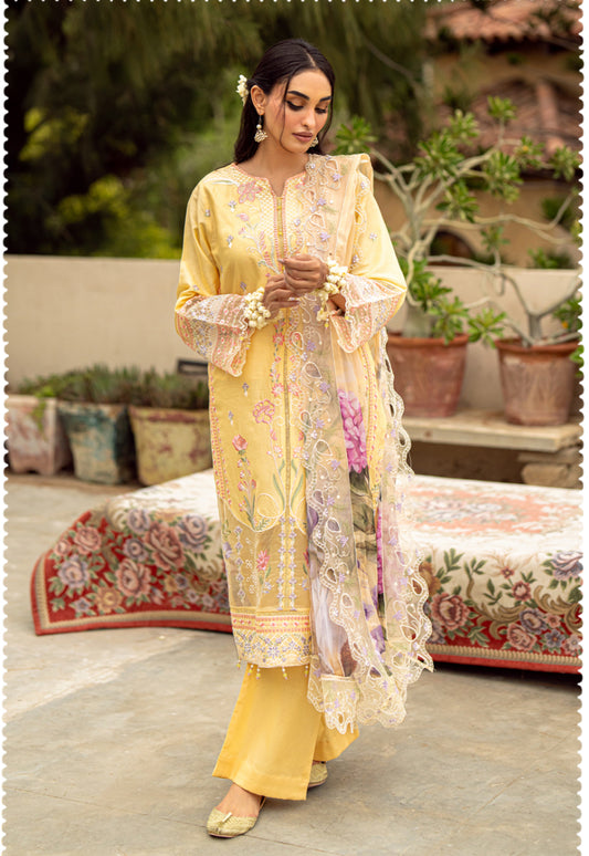 MCGZ143-PREMIUM EMBROIDERED LAWN SUIT