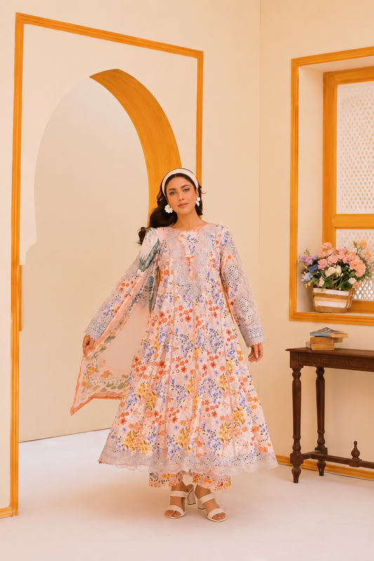 MCHA119-PREMIUM EMBROIDERED COTTON SUIT