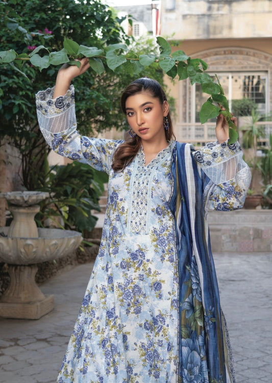 MCMU158-PREMIUM EMBROIDERED LAWN SUIT