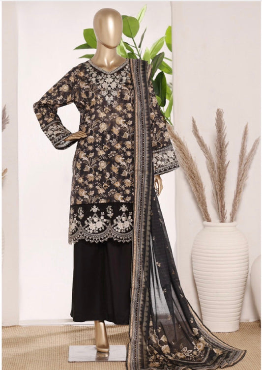 MCBS878-PREMIUM EMBROIDERED LAWN SUIT