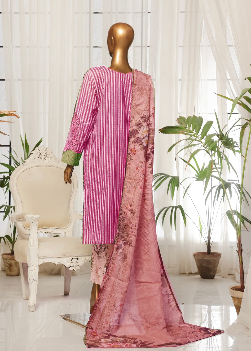 MCBS502-EMBROIDERED LAWN SUIT
