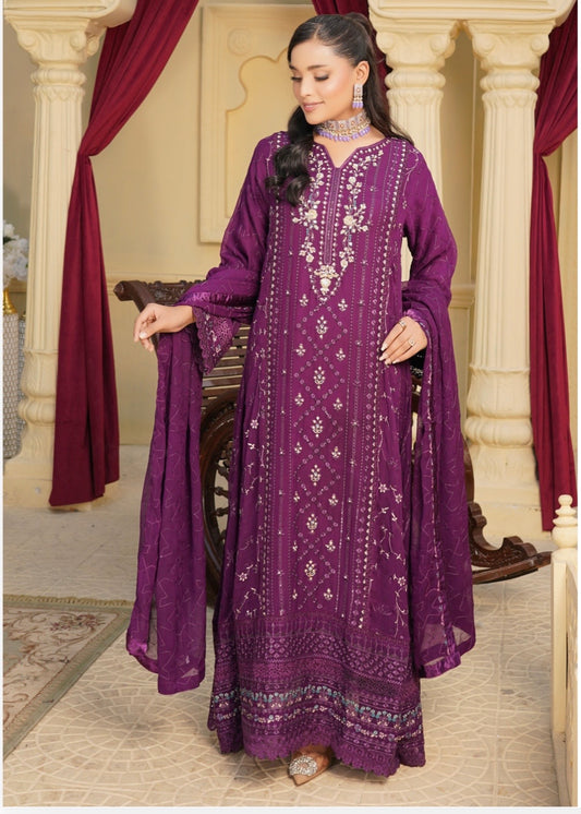 MCAG425-CHIFFON EMBROIDERED GOWN