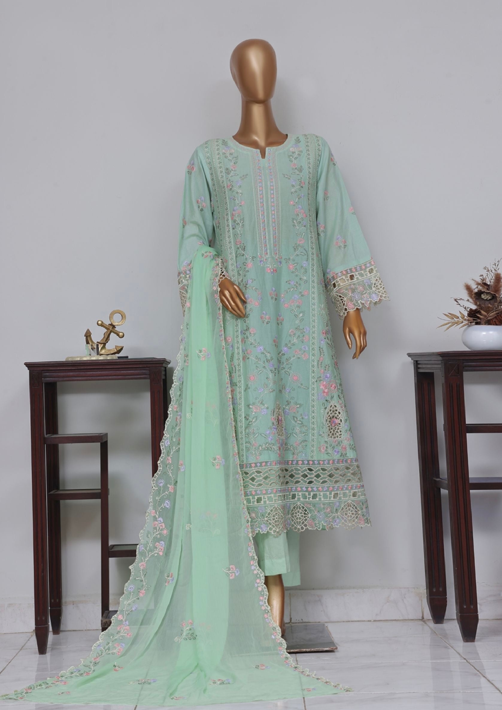 Frock Suit with Pant & Dupatta