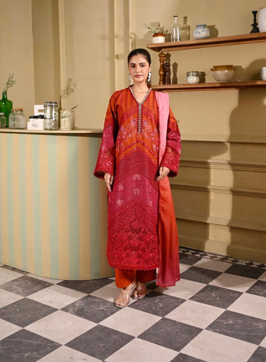 MCHA124-PREMIUM EMBROIDERED COTTON SUIT