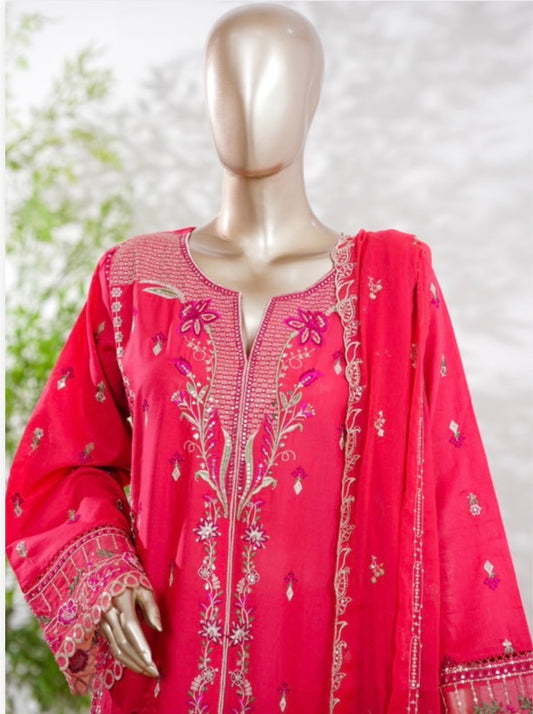 MCBS134-PREMIUM EMBROIDERED LAWN SUIT