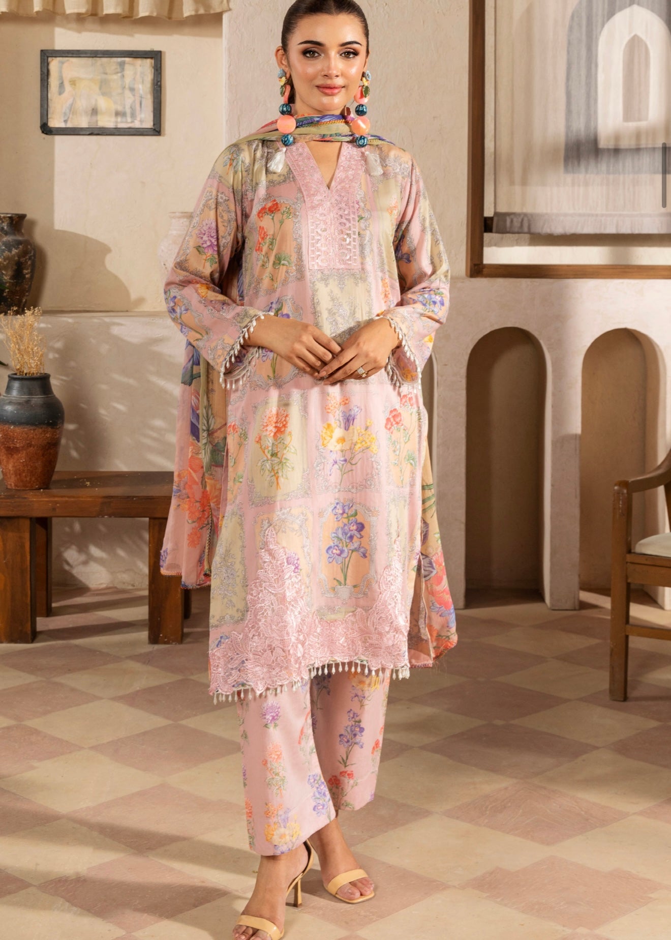 MCPL404-EMBROIDERED LAWN SUIT