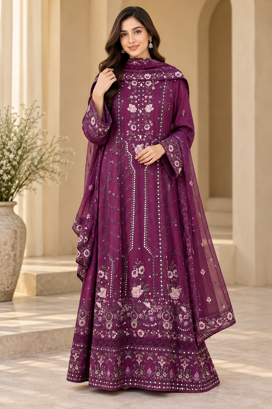 MCWU369-PREMIUM CHIFFON GOWN