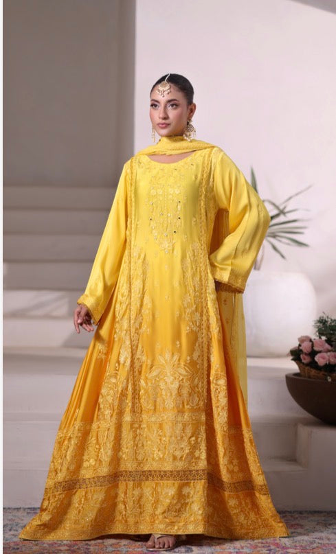 MCAG71-PREMIUM SILK EMBROIDERED GOWN SUIT