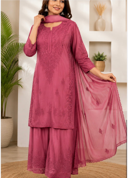 MCCK117-PREMIUM CHIKANKARI KURTI SET