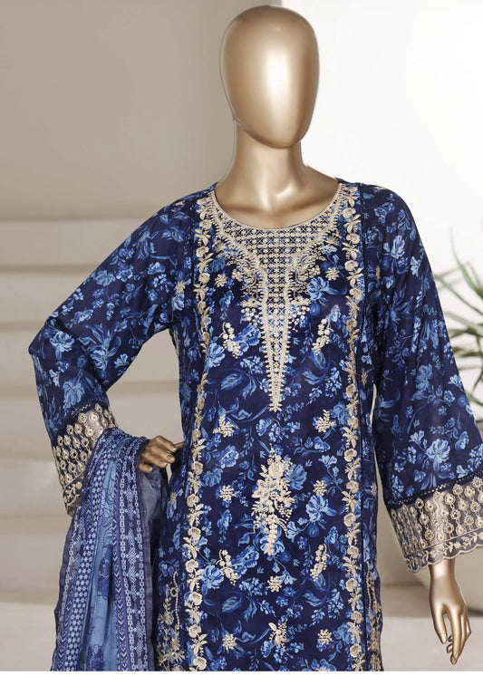 MCSBS115-PREMIUM EMBROIDERED LAWN SUIT