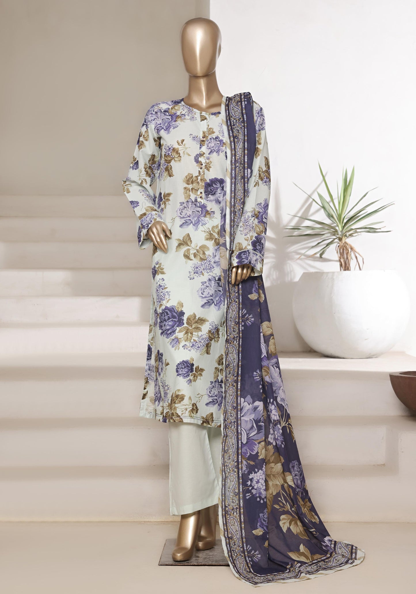 MCSB702-PRINTED LAWN SUIT