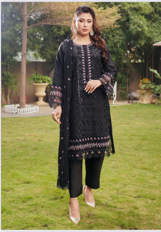 MCSZ106-PREMIUM EMBROIDERED COTTON SILK SUIT