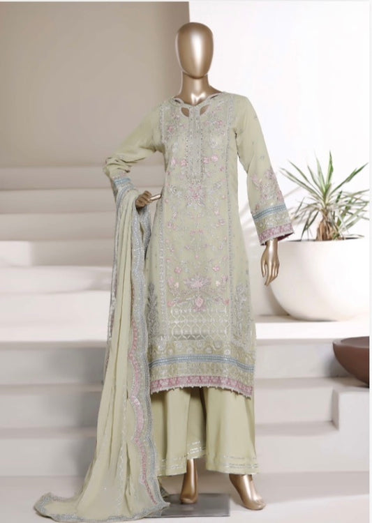 MCSBF308-CHIFFON EMBROIDERED SUITS