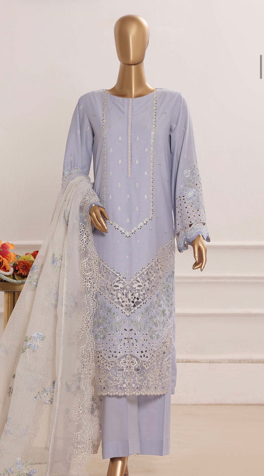 MCHZ108-PREMIUM EMBROIDERED LAWN SUIT