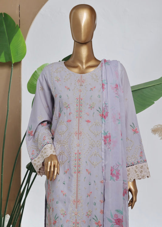MCBS2011-LUXURY EMBROIDERED COTTON SUIT WITH CHIFFON DUPATTA