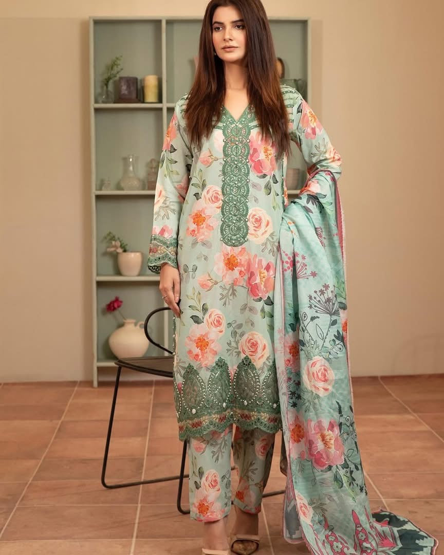 MCMH109-EMBROIDERED LAWN SUIT