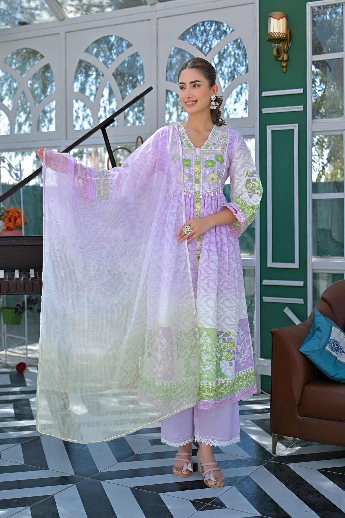 MCIN107-PREMIUM COTTON ANARKALI SET