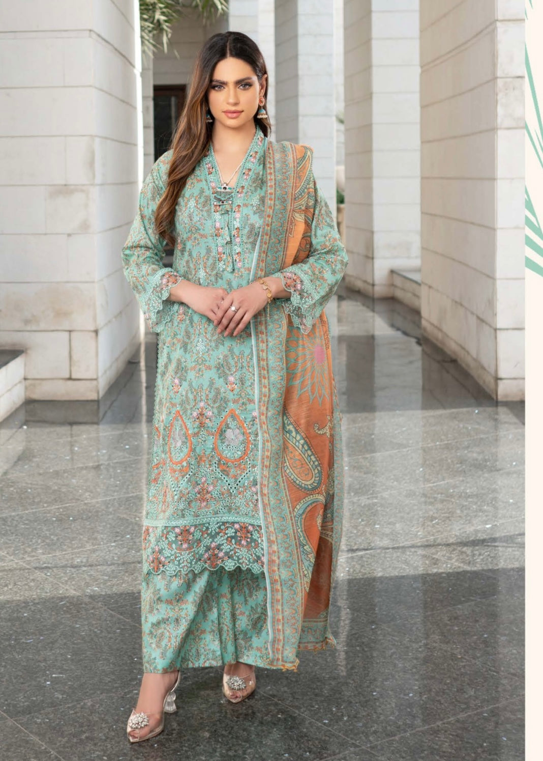 MCMR111-EMBROIDERED LAWN SUIT