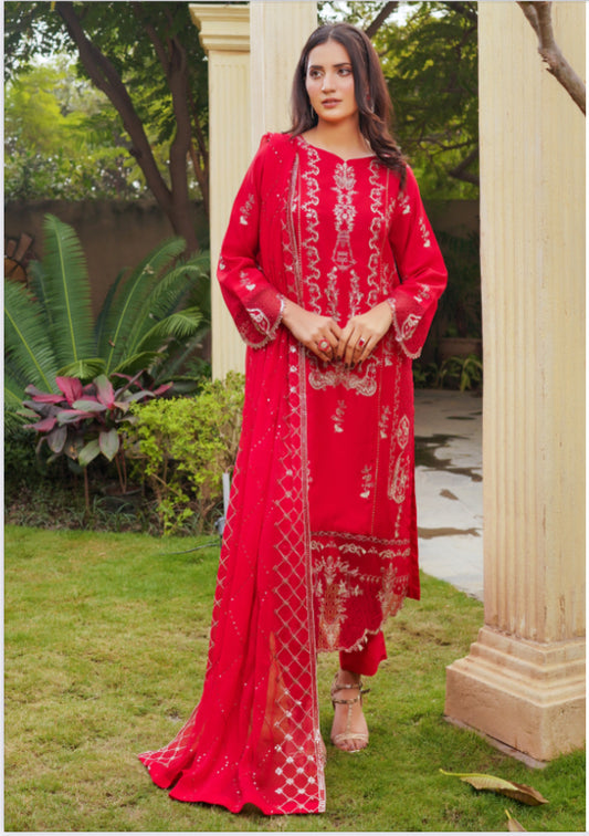 MCSZ108-PREMIUM EMBROIDERED COTTON SILK SUIT