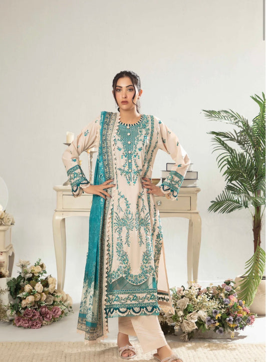 MCGA379-PREMIUM EMBROIDERED LAWN SUIT