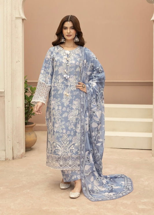 MCHA116-PREMIUM EMBROIDERED COTTON SUIT