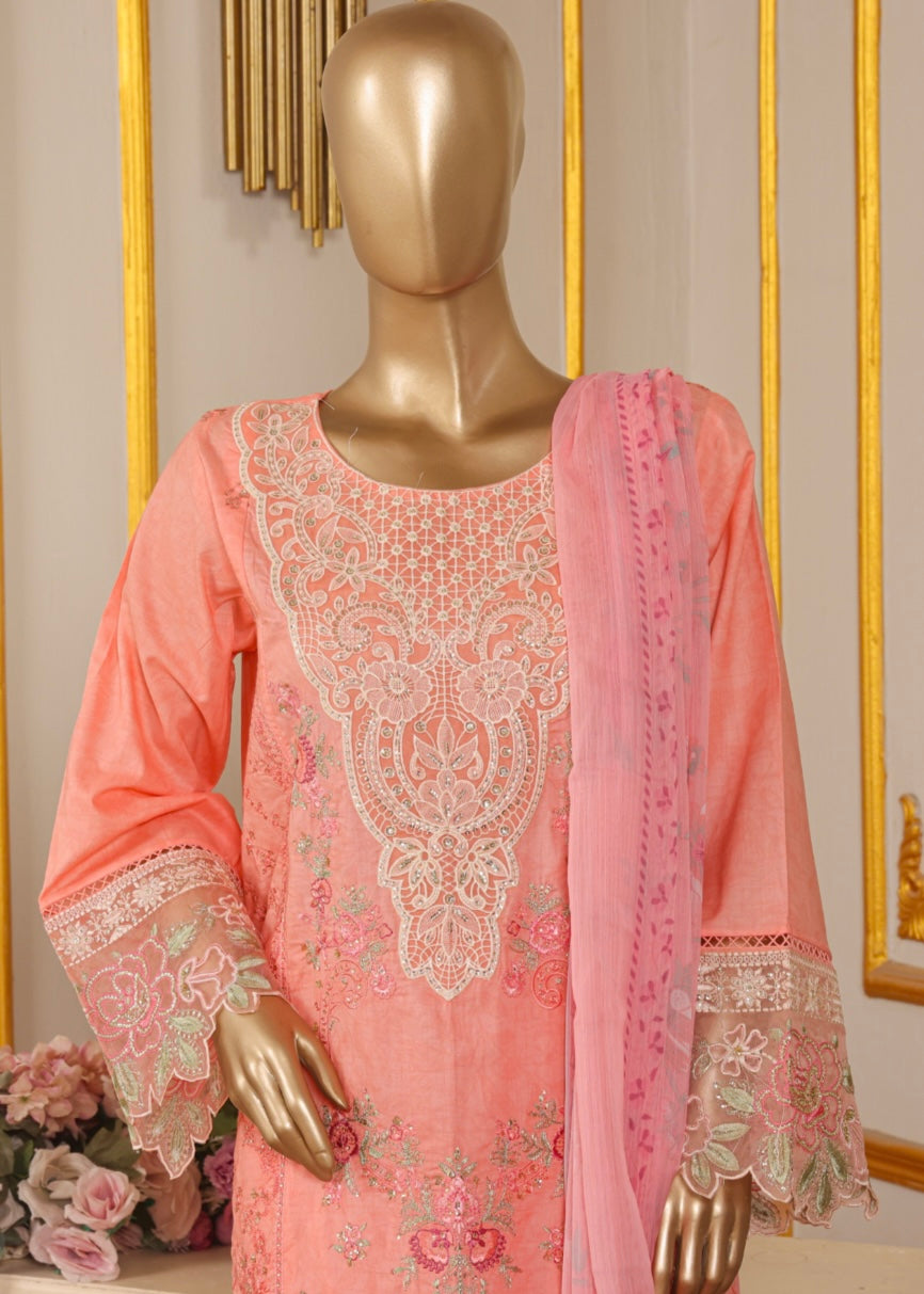 MCBS908-EMBROIDERED LAWN SUIT WITH CHIFFON DUPATTA