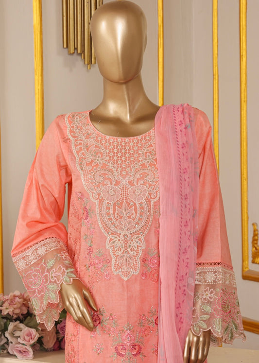 MCBS908-EMBROIDERED LAWN SUIT WITH CHIFFON DUPATTA