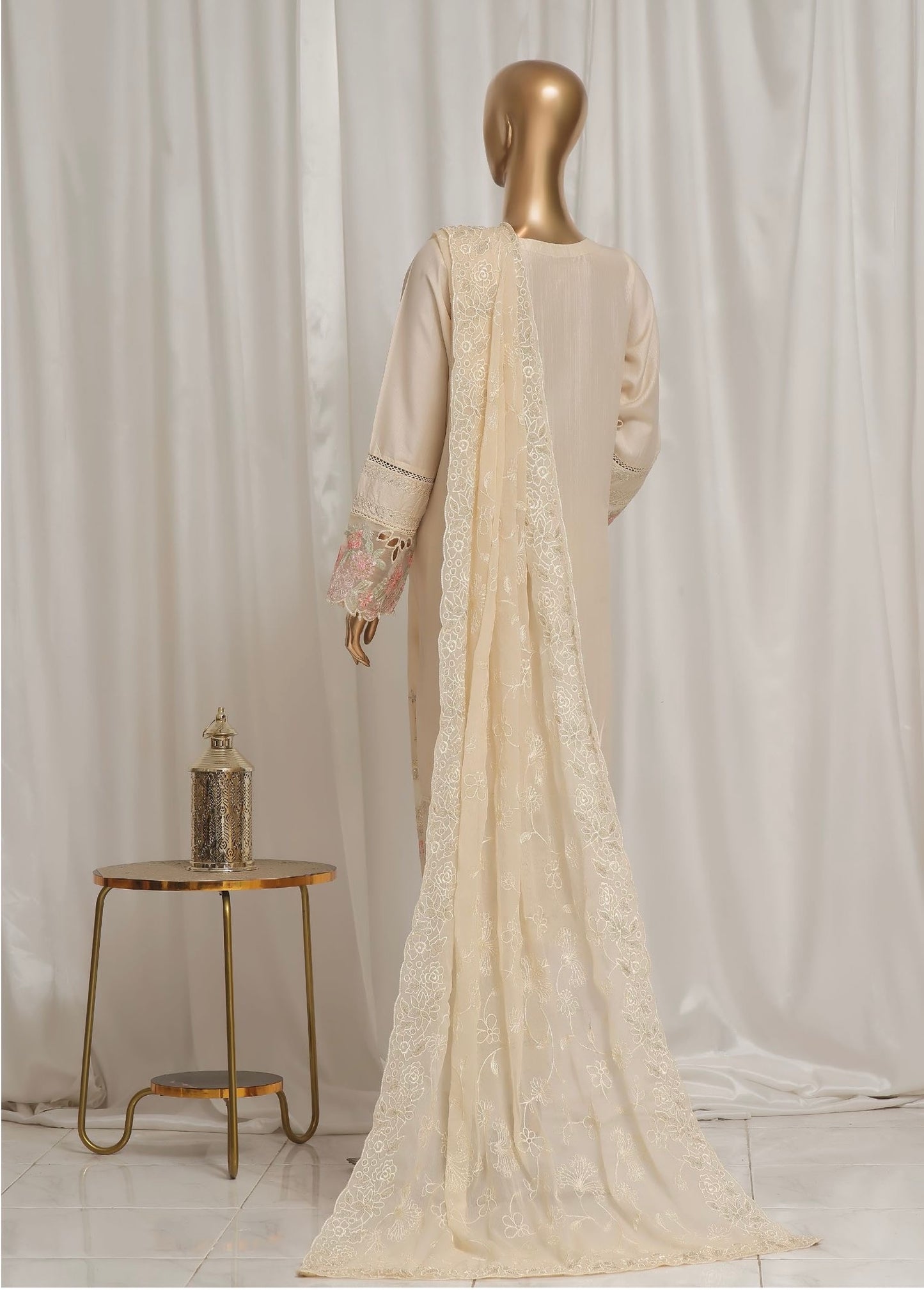MC156-READY TO WEAR LUXURY EMBROIDERED ROAD SILK COLLECTION WITH CHIFFON DUPATTA
