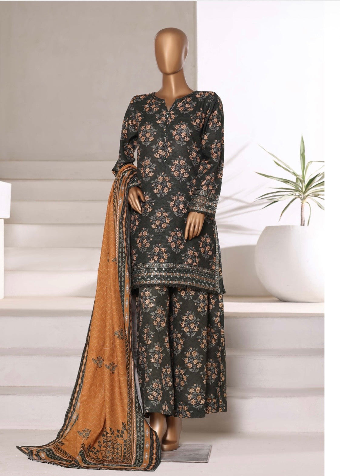 MCSBW105-EMBROIDERED KHADDAR SUIT