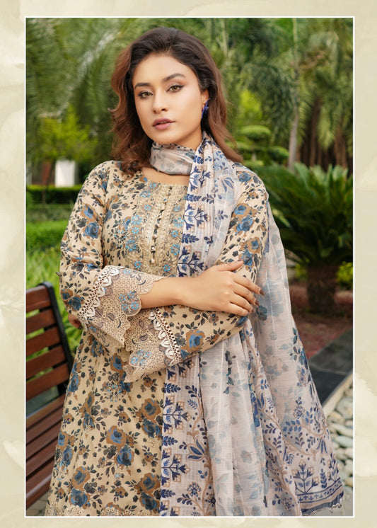MCMR503-EMBROIDERED LAWN SUIT