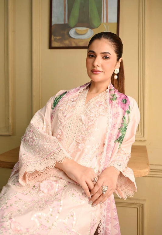 MCHA123-PREMIUM EMBROIDERED COTTON SUIT