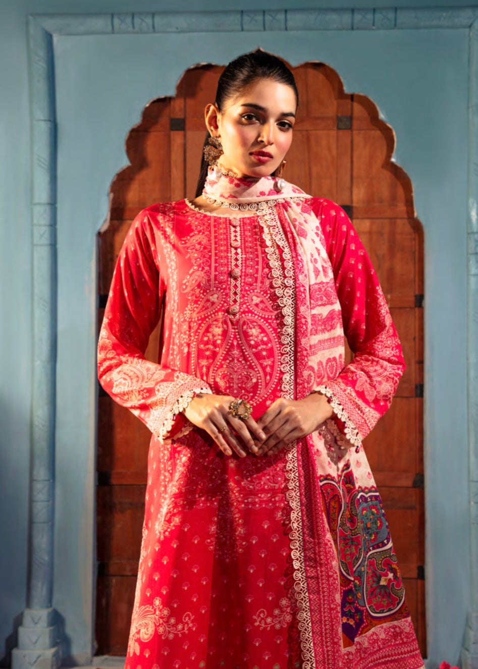 MCGA309-EMBROIDERED LAWN SUIT