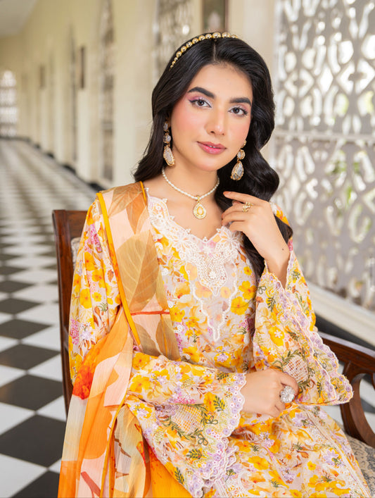 MCAR157-PREMIUM EMBROIDERED LAWN SUIT