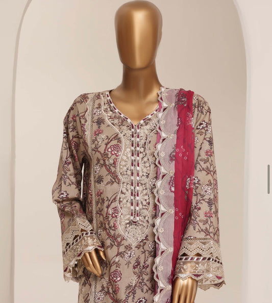 MCSBF410-PREMIUM EMBROIDERED LAWN SUIT