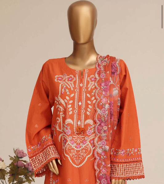 MCSBF398-PREMIUM EMBROIDERED LAWN SUIT
