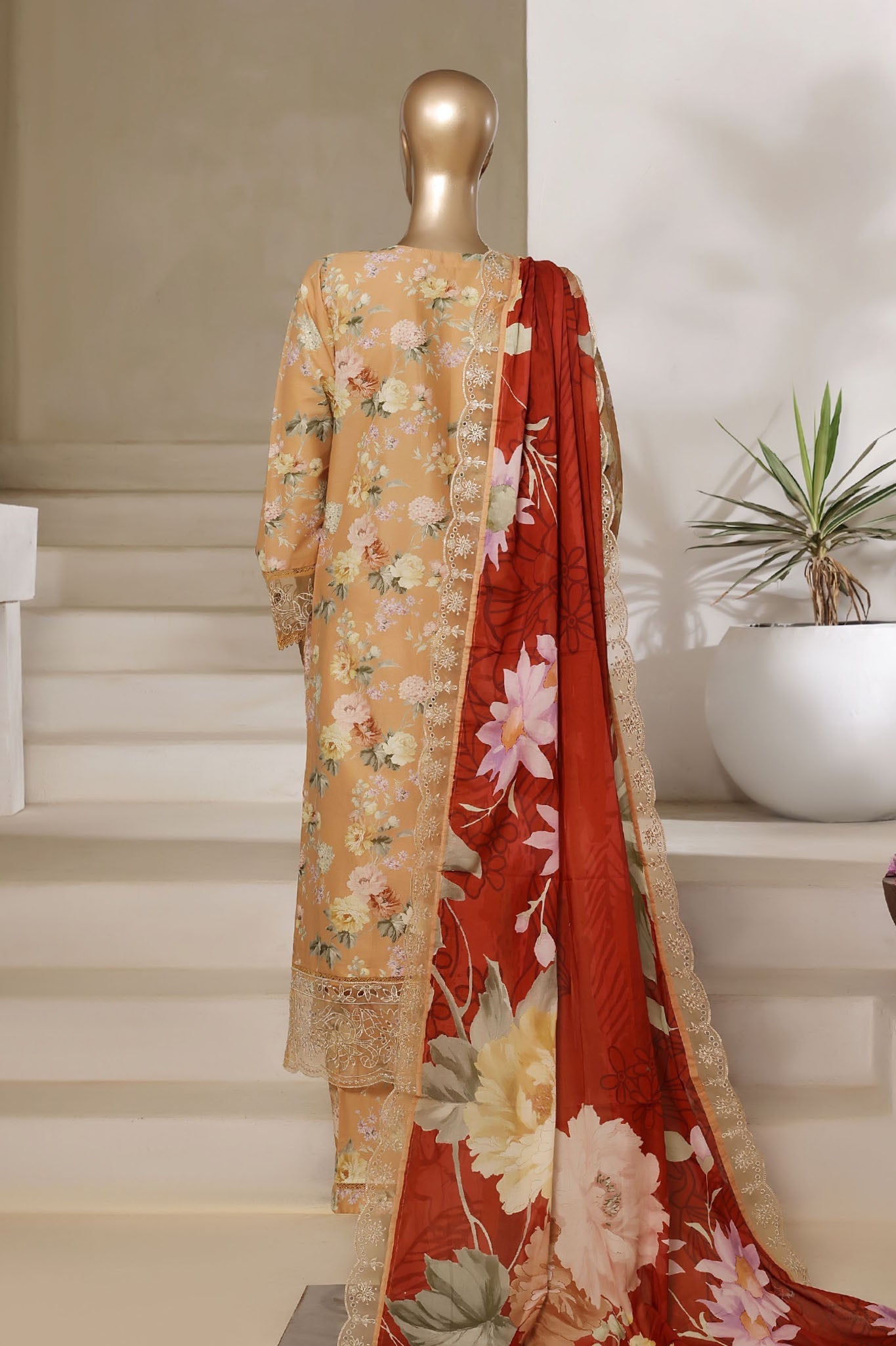 MCSBS107-PREMIUM EMBROIDERED LAWN SUIT