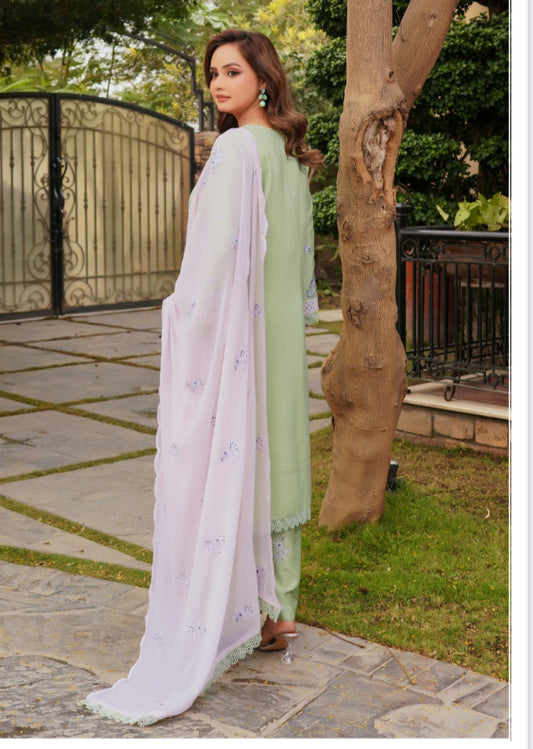 MCSZ105-PREMIUM EMBROIDERED COTTON SILK SUIT