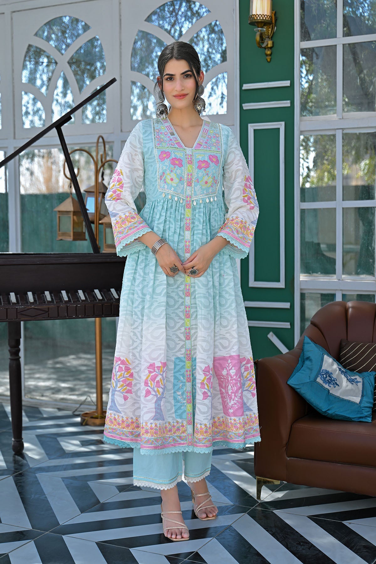 MCIN102-PREMIUM COTTON ANARKALI SET