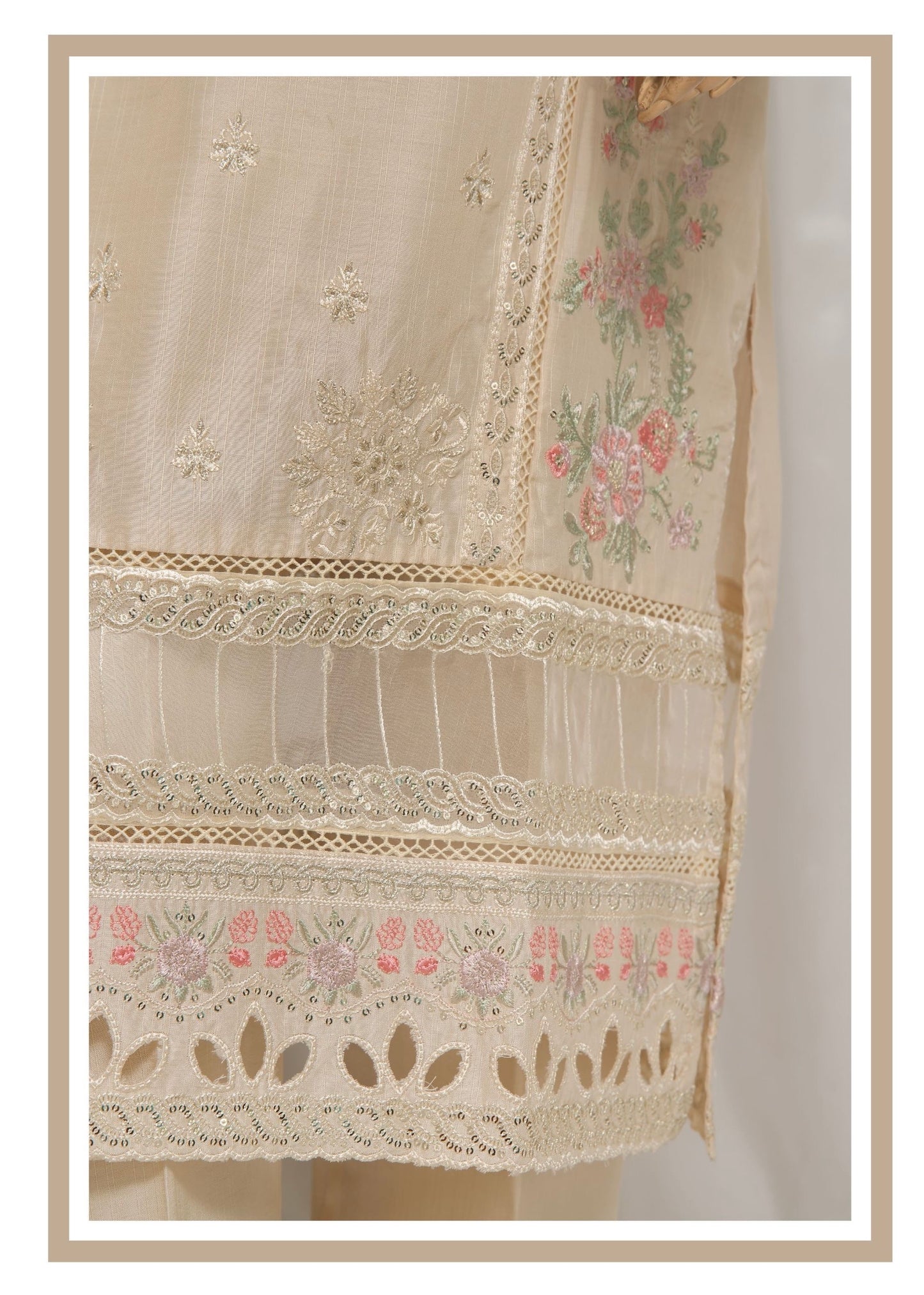 MC156-READY TO WEAR LUXURY EMBROIDERED ROAD SILK COLLECTION WITH CHIFFON DUPATTA