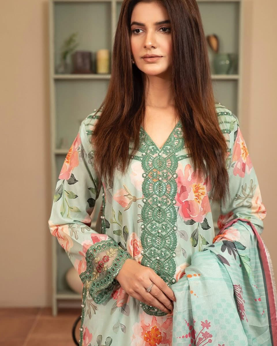 MCMH109-EMBROIDERED LAWN SUIT