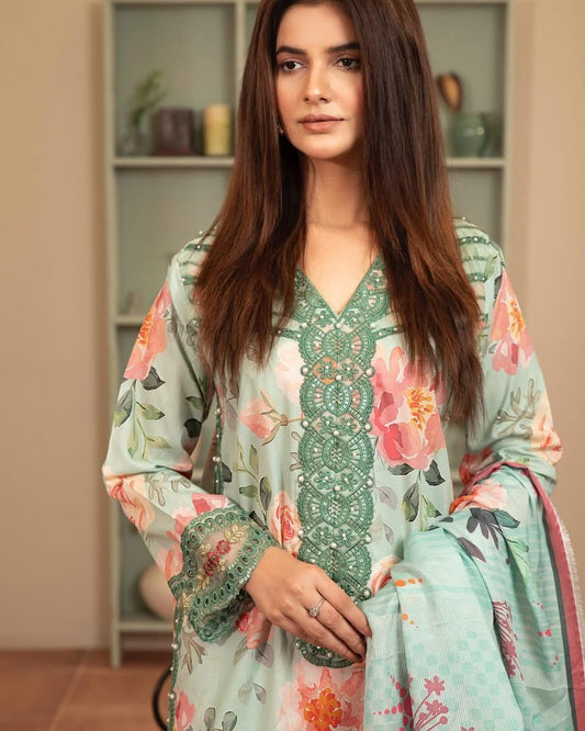 MCMH109-EMBROIDERED LAWN SUIT