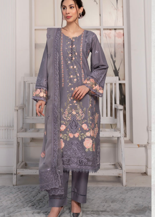 MCMU145-LUXURY EMBROIDERED LAWN SUIT