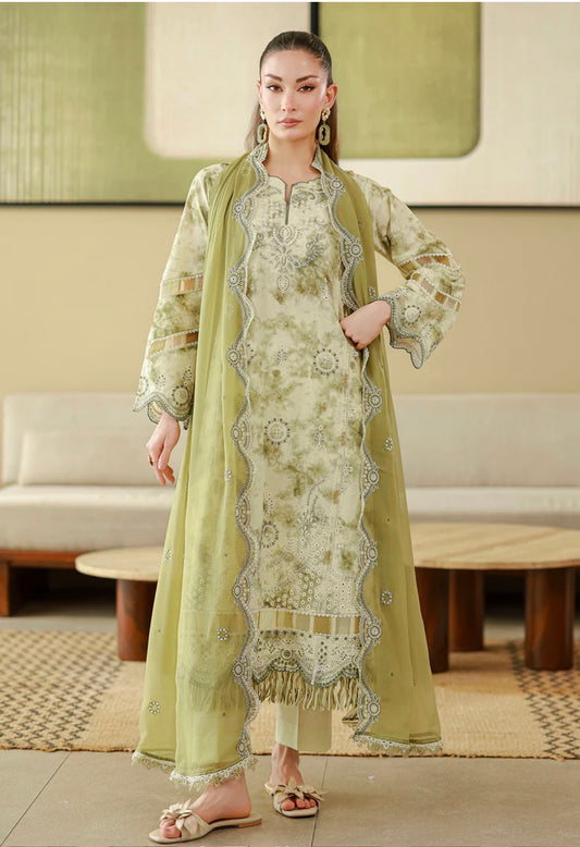MCZB123-PREMIUM EMBROIDERED LAWN SUIT