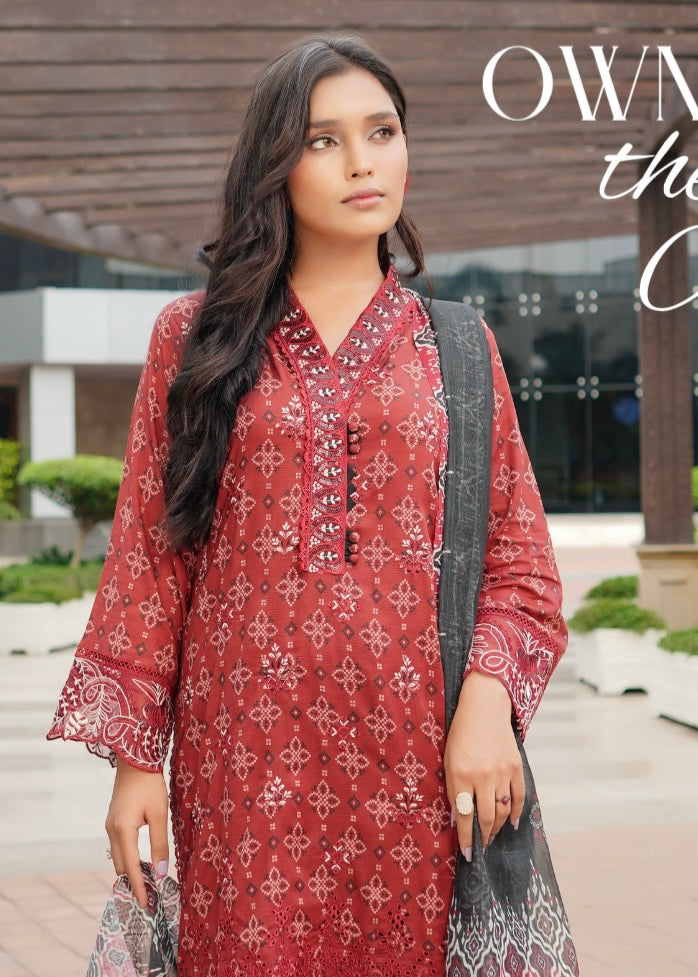 MCMR502-EMBROIDERED LAWN SUIT